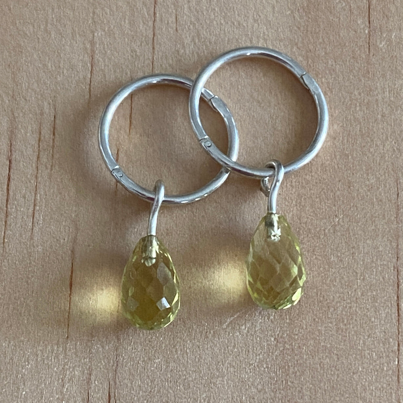 Lemon Quartz Sterling Silver Hoop Earrings - Empaness