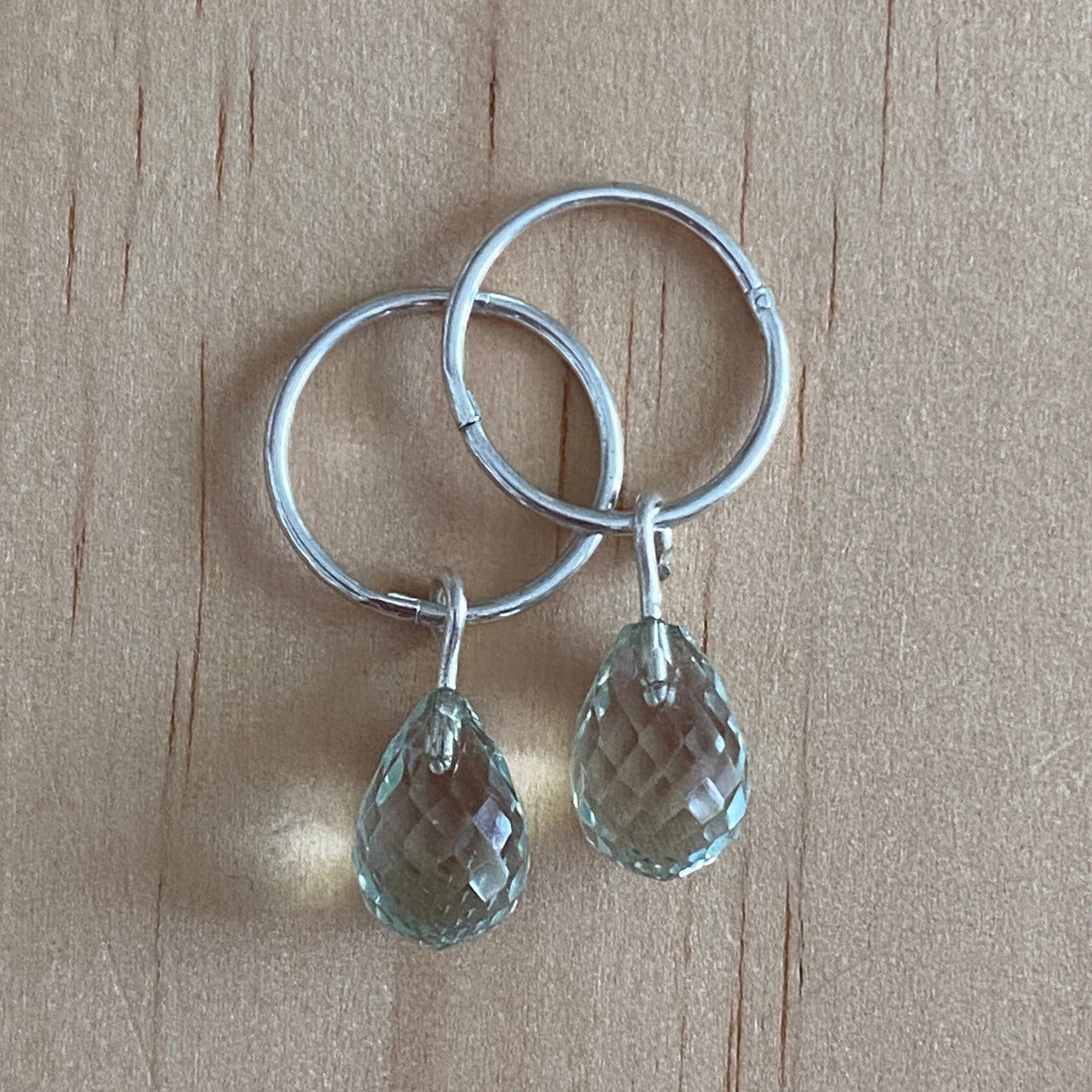 Mint Quartz Sterling Silver Hoop Earrings - Empaness