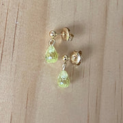 Solid 9 Carat Yellow Gold Green Cubic Zirconia Ball Stud Earrings - Empaness