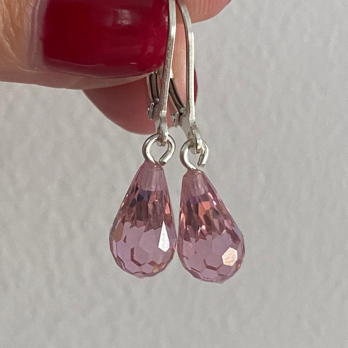 Sterling Silver Pink Cubic Zirconia Earrings - Empaness